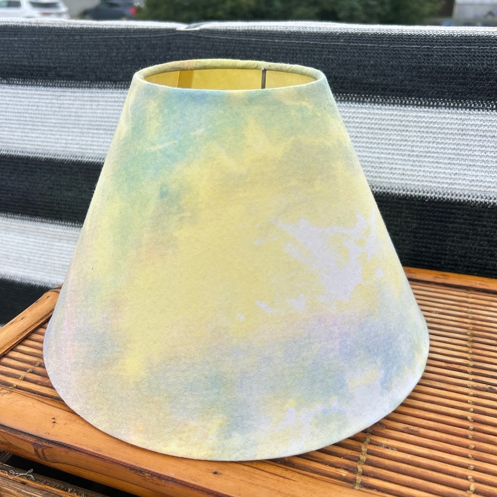 Pastel Yellow Tie-Dye Lamp Shade by